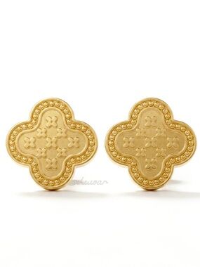 New 18K Gold Plated Four Leaf Clover Small Stud Earrings